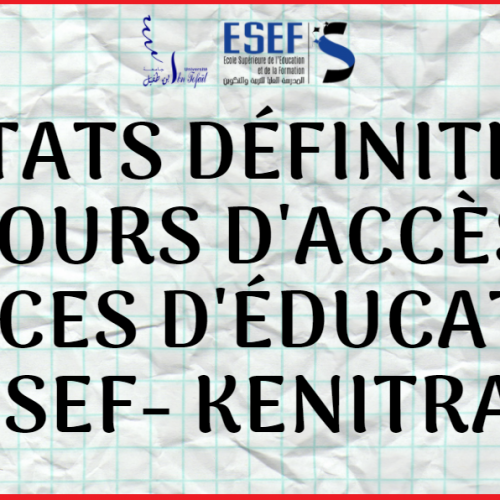 Résultats définitifs des concours d’accès au licence d’éducation