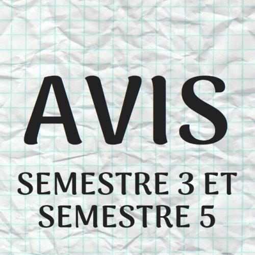 Rentrée universitaire (semestre 3 et semestre 5)
