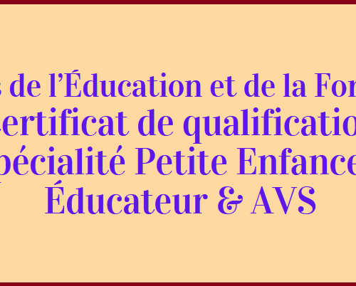 Certificat de qualification  – Spécialité petite enfance & AVS