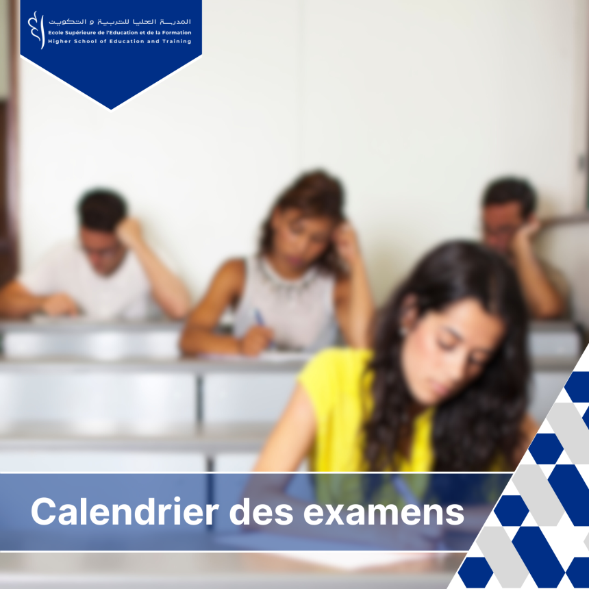 Calendrier des examens de Rattrapage.