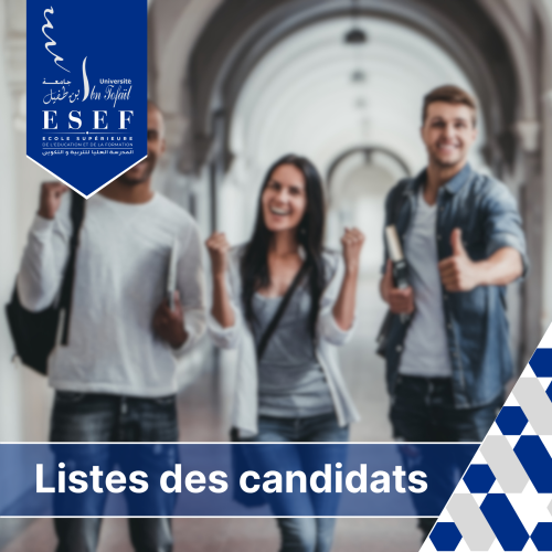 Liste des candidats admis en 1ère année Licence en Éducation – Année Universitaire 2026/2027